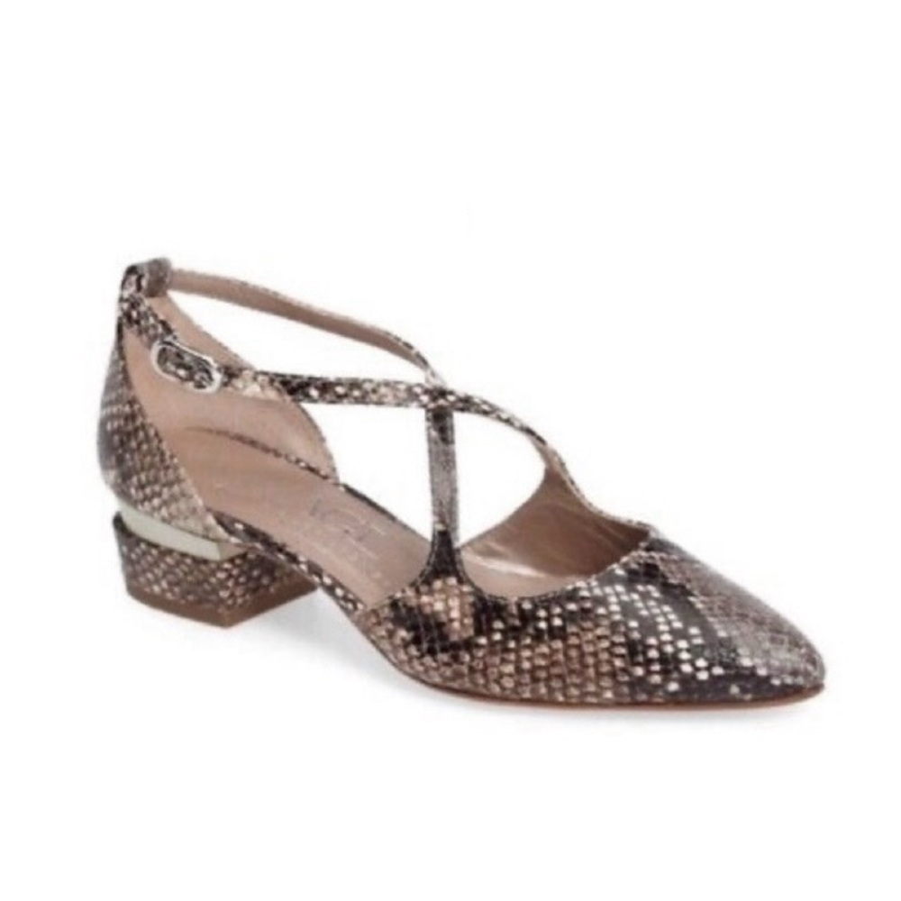 AGL 👡 Strappy Snake Print d'Orsay Kitten Heel